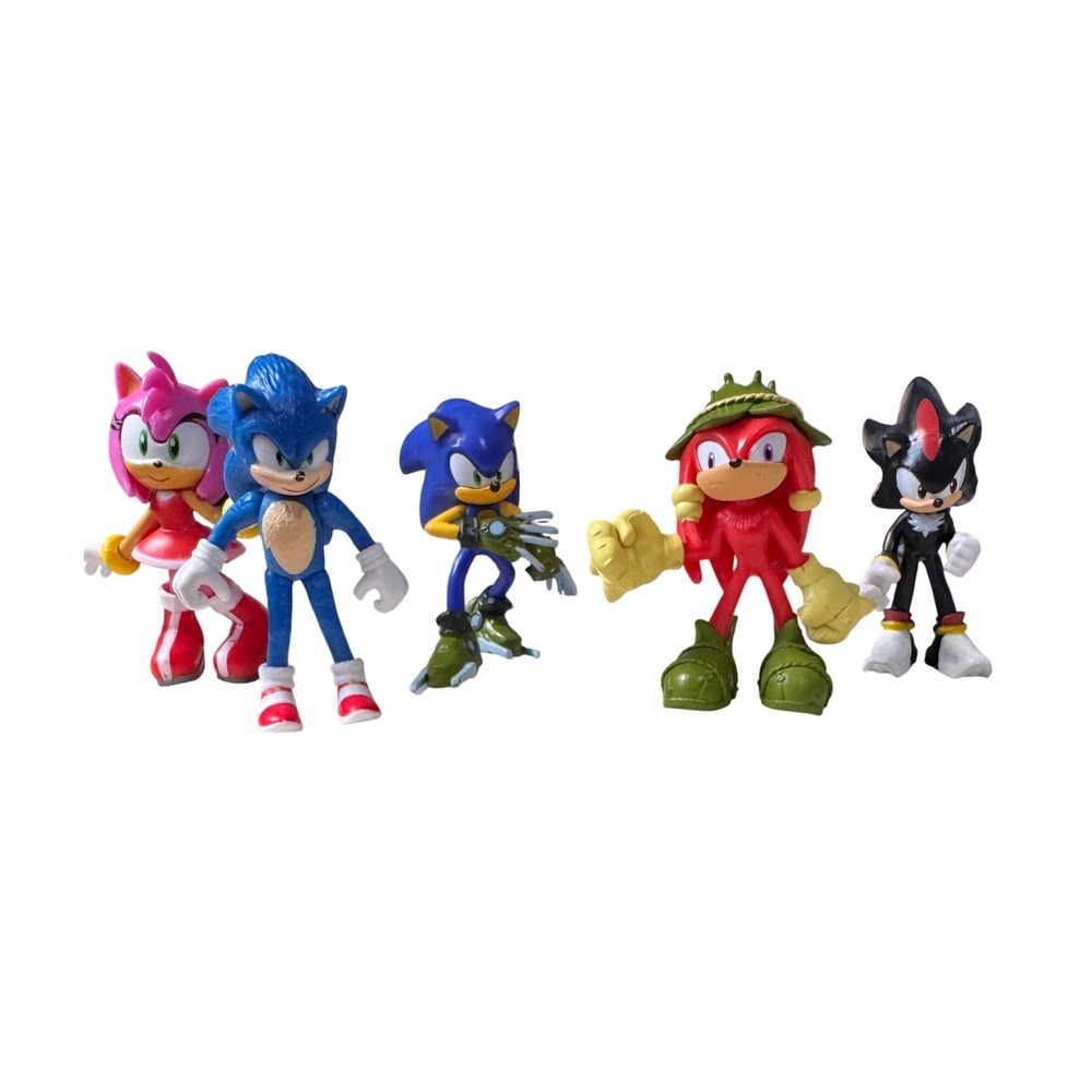 Sonic Prime Shatterverse Action Figure Lot Sonic Shadow Amy Knuckles 5pc Set